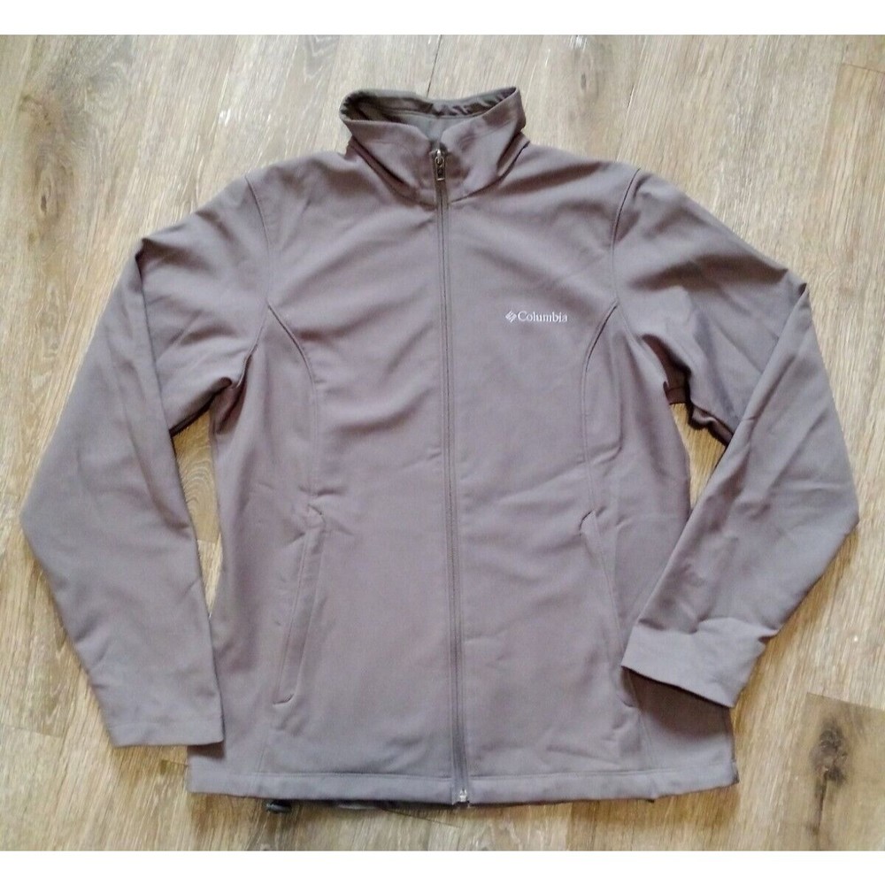 Columbia Women's Fleece Lined Jacket Size Medium Softshell Gray Full Zip Coat